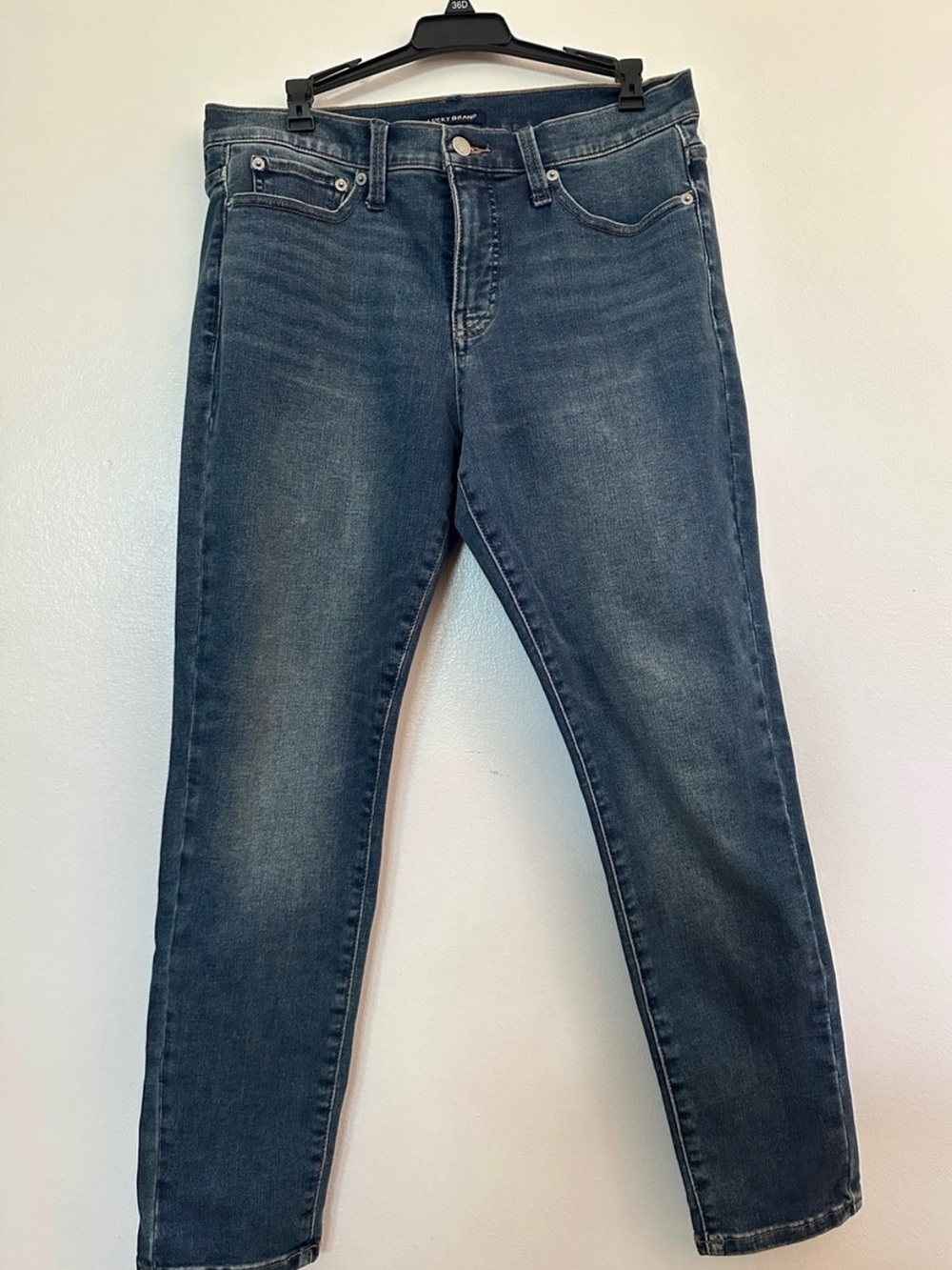 Lucky Brand Women's Ava Mid Rise Skinny Jeans in Dark Blue